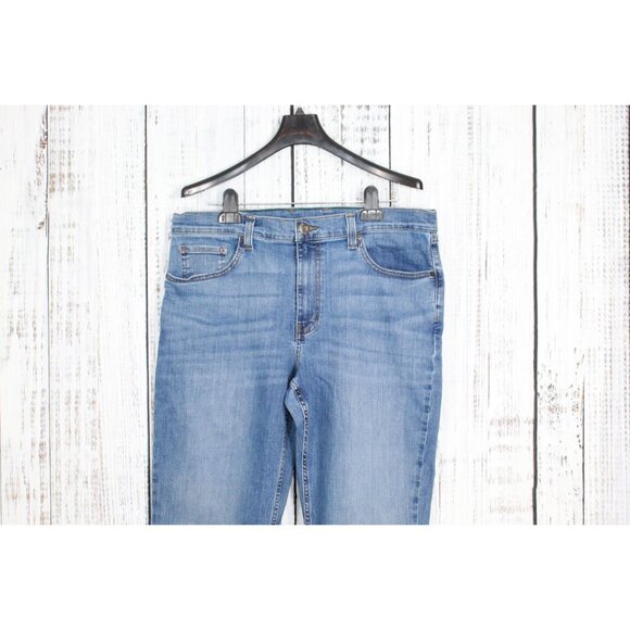 LL Bean BeanFlex Jeans Slim Fit Straight Leg Medium Wash Size 35x29 - Picture 2 of 12